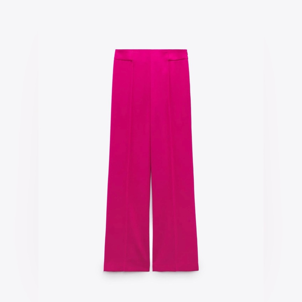 Women's Pink Wide-Leg Pants Zara
